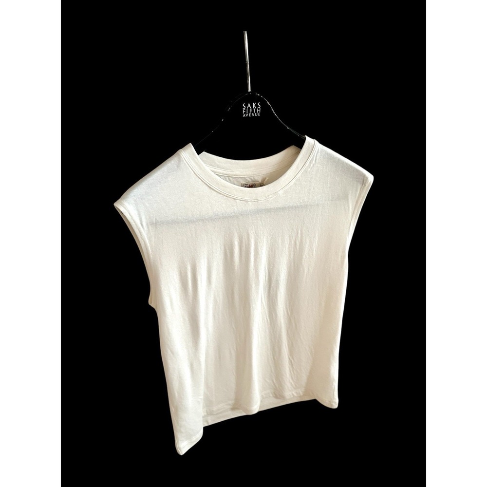 Faherty Cutoff Shirt Cloud Muscle Tshirt Sz Medium Cream - Picture 2 of 10